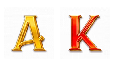 A and K card symbols from Book of Gold: Classic