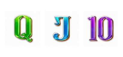 Q, J and 10 card symbols from Book of Gold: Classic